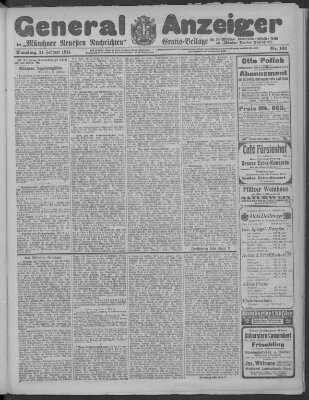 Münchner neueste Nachrichten Dienstag 24. Februar 1914