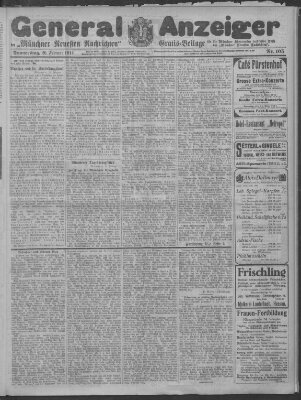 Münchner neueste Nachrichten Donnerstag 26. Februar 1914