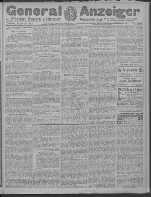 Münchner neueste Nachrichten Freitag 27. Februar 1914