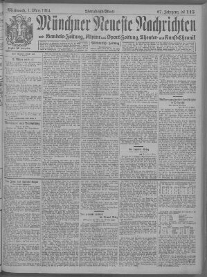 Münchner neueste Nachrichten Mittwoch 4. März 1914