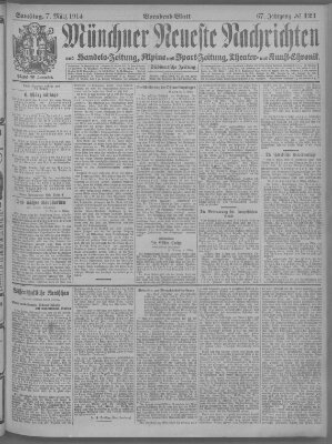 Münchner neueste Nachrichten Samstag 7. März 1914