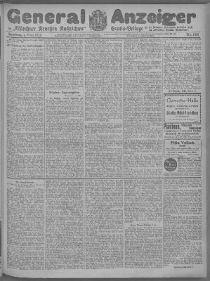 Münchner neueste Nachrichten Samstag 7. März 1914