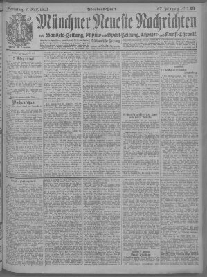 Münchner neueste Nachrichten Sonntag 8. März 1914