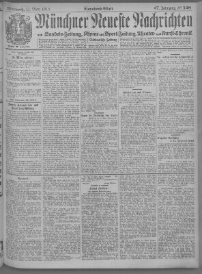 Münchner neueste Nachrichten Mittwoch 11. März 1914