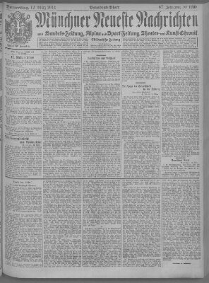 Münchner neueste Nachrichten Donnerstag 12. März 1914