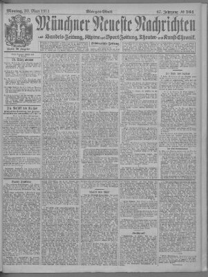 Münchner neueste Nachrichten Montag 30. März 1914