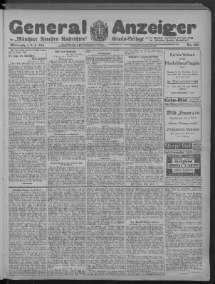 Münchner neueste Nachrichten Mittwoch 1. April 1914