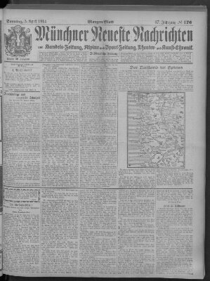 Münchner neueste Nachrichten Sonntag 5. April 1914