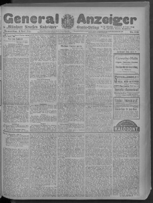 Münchner neueste Nachrichten Donnerstag 9. April 1914