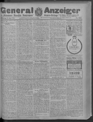 Münchner neueste Nachrichten Sonntag 19. April 1914