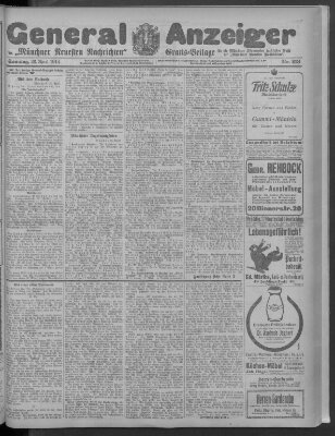 Münchner neueste Nachrichten Sonntag 26. April 1914