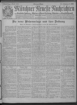 Münchner neueste Nachrichten Dienstag 1. April 1913