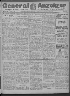 Münchner neueste Nachrichten Mittwoch 2. April 1913