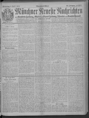 Münchner neueste Nachrichten Sonntag 6. April 1913