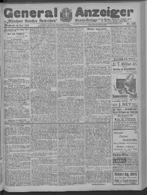 Münchner neueste Nachrichten Mittwoch 16. April 1913