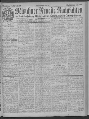 Münchner neueste Nachrichten Samstag 19. April 1913