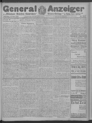 Münchner neueste Nachrichten Dienstag 22. April 1913