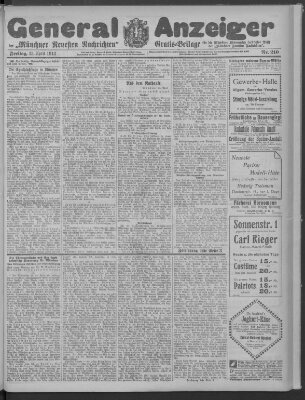 Münchner neueste Nachrichten Freitag 25. April 1913