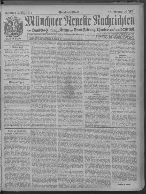 Münchner neueste Nachrichten Sonntag 3. Mai 1914