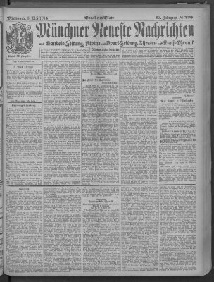 Münchner neueste Nachrichten Mittwoch 6. Mai 1914