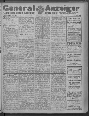 Münchner neueste Nachrichten Mittwoch 6. Mai 1914