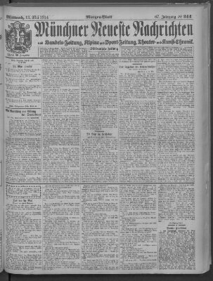 Münchner neueste Nachrichten Mittwoch 13. Mai 1914