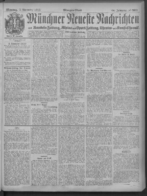 Münchner neueste Nachrichten Montag 3. November 1913