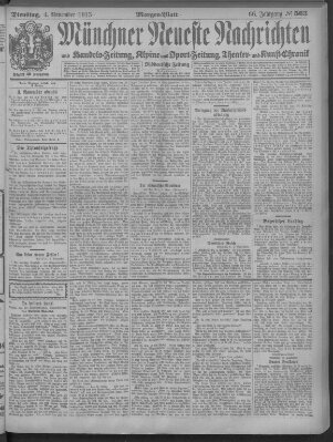 Münchner neueste Nachrichten Dienstag 4. November 1913