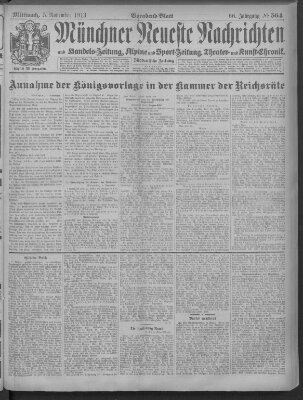 Münchner neueste Nachrichten Mittwoch 5. November 1913