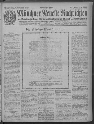 Münchner neueste Nachrichten Donnerstag 6. November 1913