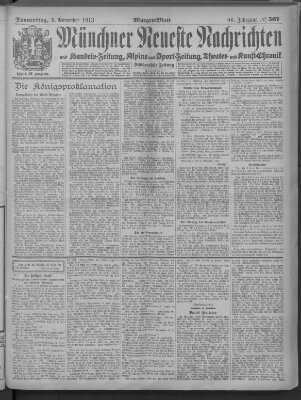 Münchner neueste Nachrichten Donnerstag 6. November 1913