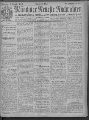 Münchner neueste Nachrichten Samstag 8. November 1913