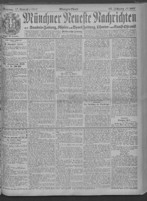 Münchner neueste Nachrichten Montag 17. November 1913