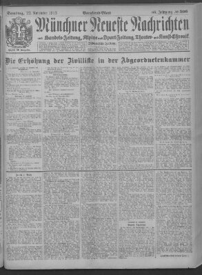 Münchner neueste Nachrichten Samstag 22. November 1913