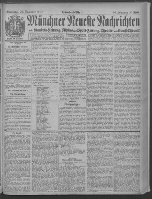 Münchner neueste Nachrichten Sonntag 23. November 1913