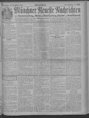 Münchner neueste Nachrichten Sonntag 23. November 1913