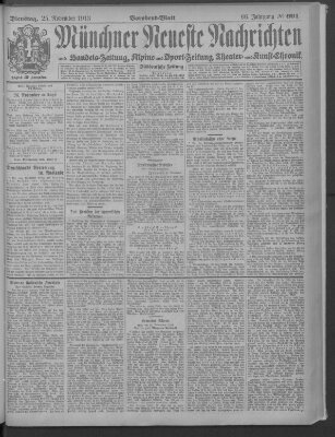 Münchner neueste Nachrichten Dienstag 25. November 1913