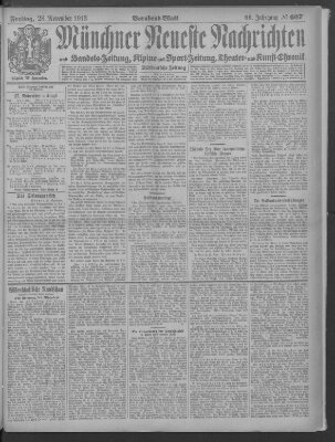 Münchner neueste Nachrichten Freitag 28. November 1913