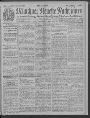 Münchner neueste Nachrichten Sonntag 30. November 1913