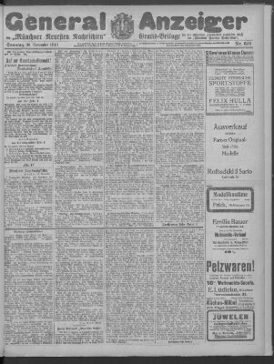 Münchner neueste Nachrichten Sonntag 30. November 1913