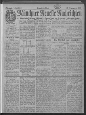 Münchner neueste Nachrichten Mittwoch 1. Juli 1914