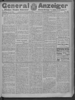 Münchner neueste Nachrichten Samstag 11. Juli 1914