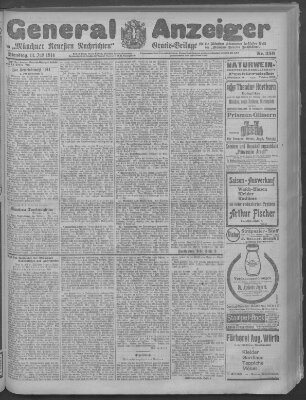 Münchner neueste Nachrichten Dienstag 14. Juli 1914