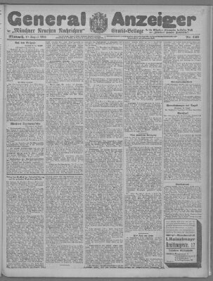 Münchner neueste Nachrichten Mittwoch 19. August 1914