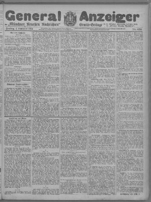 Münchner neueste Nachrichten Freitag 4. September 1914