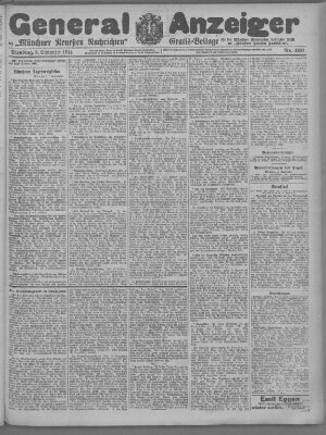 Münchner neueste Nachrichten Dienstag 8. September 1914