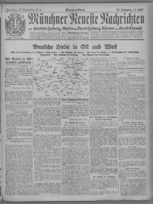 Münchner neueste Nachrichten Freitag 11. September 1914