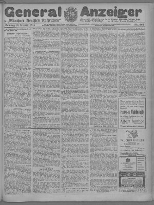 Münchner neueste Nachrichten Sonntag 20. September 1914