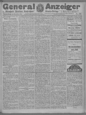 Münchner neueste Nachrichten Donnerstag 24. September 1914