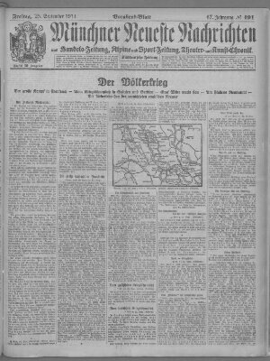 Münchner neueste Nachrichten Freitag 25. September 1914